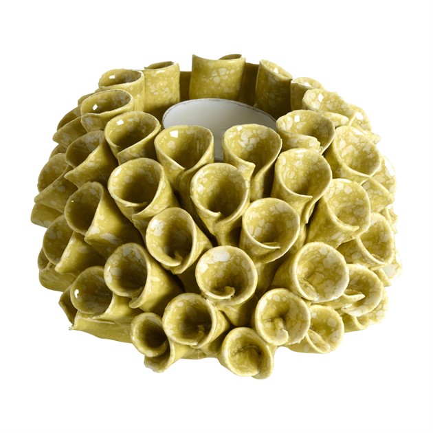 Lantern Shelly 12 x 12 x 7 cm lime