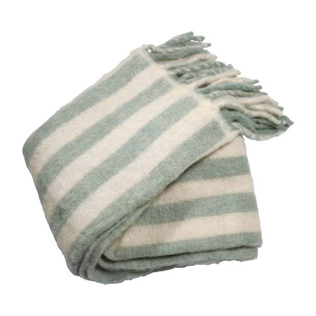 Throw Morgan Stripe 130x170cm mintgreen/creme