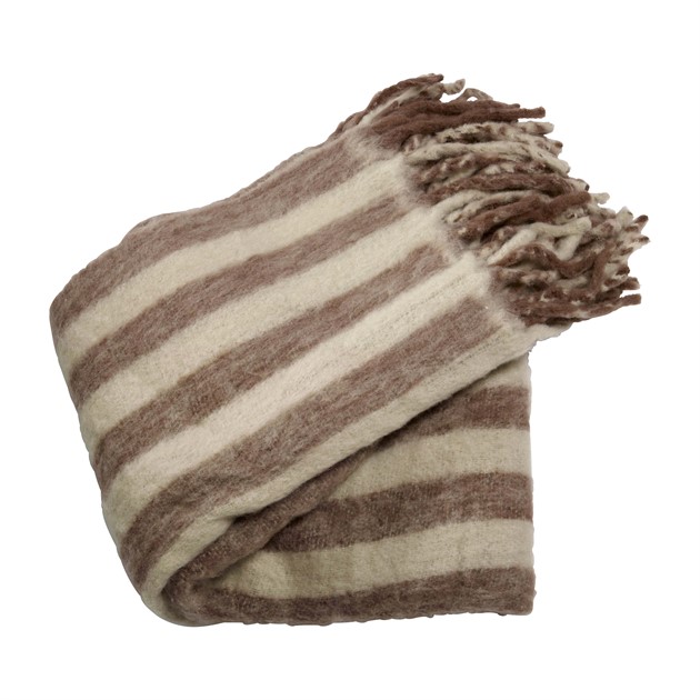 Throw Morgan stripe 130x170cm nature/brown