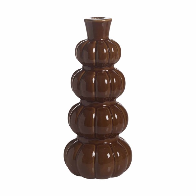 CANDLEHOLDER PUMPKIN HIGH, TERRACOTTA