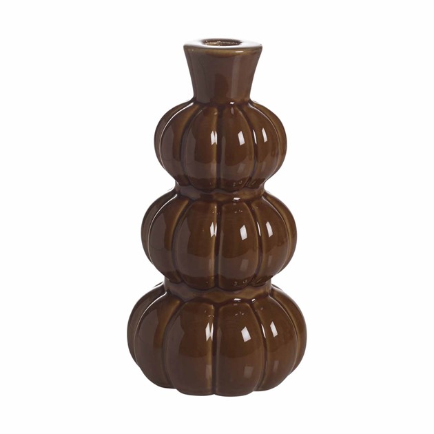 CANDLEHOLDER PUMPKIN MEDIUM, TERRACOTTA