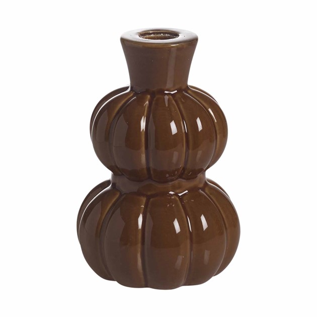 CANDLEHOLDER PUMPKIN LOW,BROWN